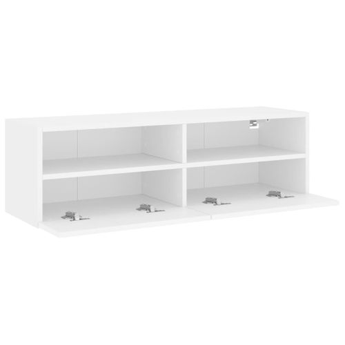 Meuble TV Mural - Mur TV - Meuble De Rangement Pour Salon Blanc 100x30x30 Cm Bois D'ingénierie