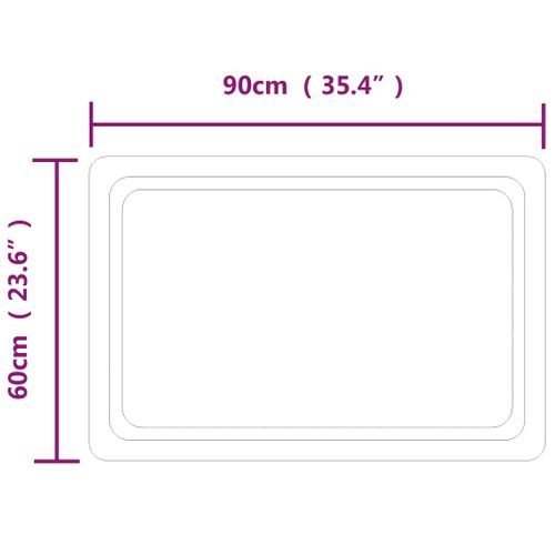 Miroir De Salle De Bain à LED - Miroir Mural Avec Éclairage - Cosmétiques Suspendu 90x60 Cm