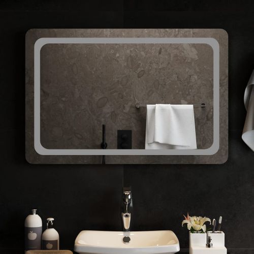 Miroir De Salle De Bain à LED - Miroir Mural Avec Éclairage - Cosmétiques Suspendu 90x60 Cm