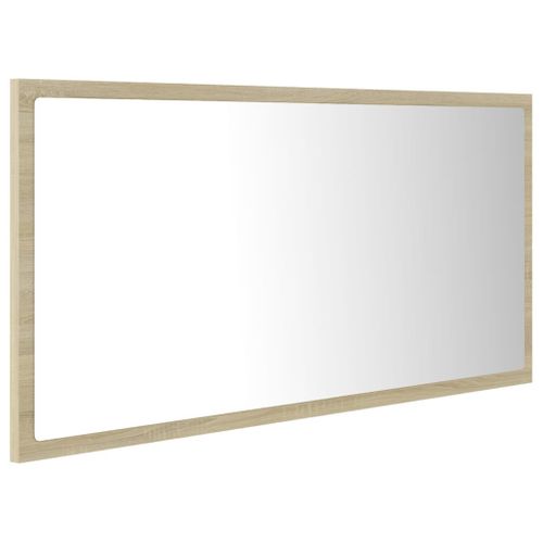Miroir LED De Salle De Bain - Miroir Mural Avec Éclairage Chêne Sonoma 90x8,5x37 Cm Acrylique