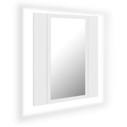 Armoire Salle De Bain à Miroir LED - Armoire De Toilette Murale Blanc 40x12x45 Cm Acrylique