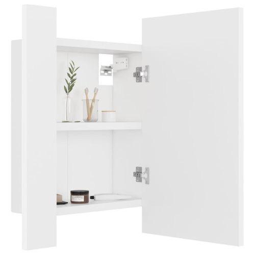 Armoire Salle De Bain à Miroir LED - Armoire De Toilette Murale Blanc 40x12x45 Cm Acrylique