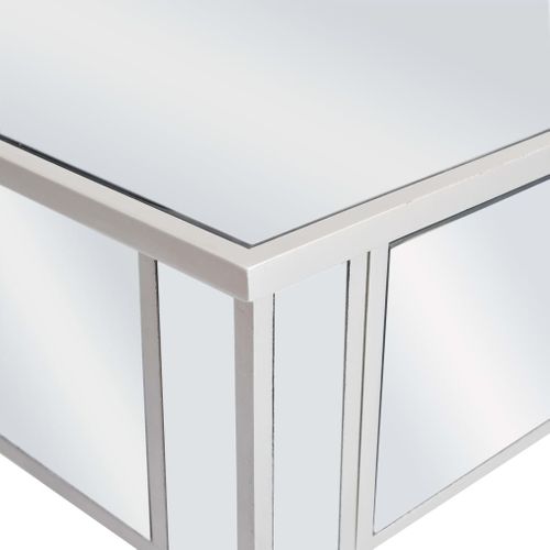 Coiffeuse - Table De Maquillage Miroir Avec Tabouret Mdf Et Verre
