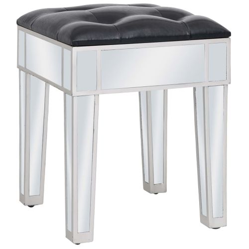 Coiffeuse - Table De Maquillage Miroir Avec Tabouret Mdf Et Verre