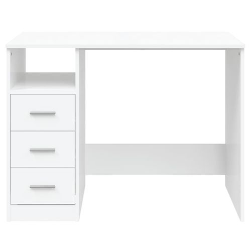 Vicco Bureau Lara, Blanc Haute brillance, 120 x 50 cm avec 2 tiroirs - Maison