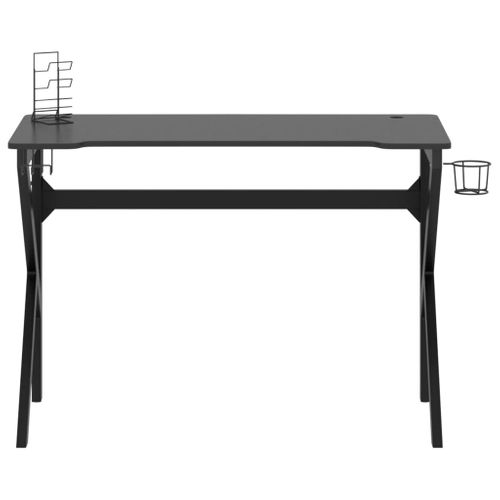 Bureau Gaming - Table De Jeu - Bureau Gamer Avec Pieds En Forme De K Noir 110x60x75 Cm