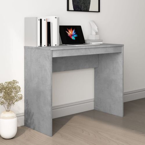 Bureau Informatique - Bureau D'ordinateur - Table D'étude Gris Béton 90x40x72 Cm Bois D'ingénierie
