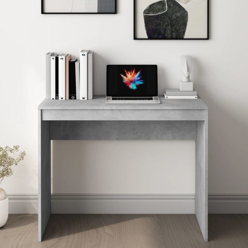 Bureau Informatique - Bureau D'ordinateur - Table D'étude Gris Béton 90x40x72 Cm Bois D'ingénierie