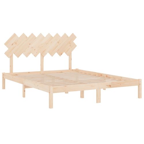 Lit Double - Lit Adulte Simple - Cadre De Lit 160x200 Cm Bois Massif