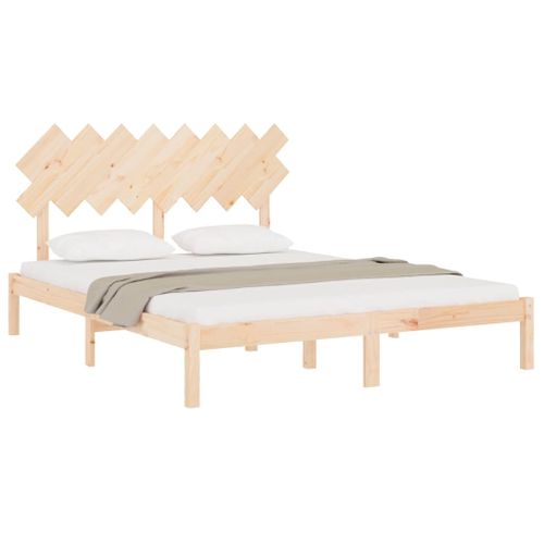 Lit Double - Lit Adulte Simple - Cadre De Lit 160x200 Cm Bois Massif
