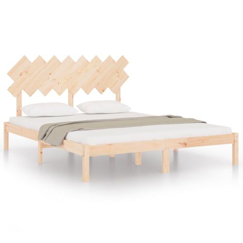 Lit Double - Lit Adulte Simple - Cadre De Lit 160x200 Cm Bois Massif
