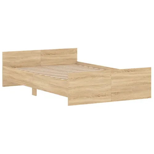 Lit Double - Lit Adulte - Cadre De Lit Tête De Lit Et Pied De Lit Chêne Sonoma 120x190 Cm