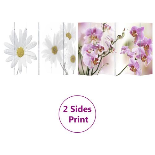 Paravent - Cloison De Séparation Pliable 217x170 Cm Fleur