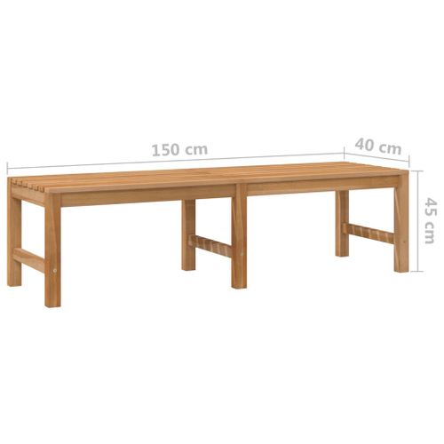 Banc De Jardin - Banc Extérieur - Banquette 150 Cm Bois De Teck Massif