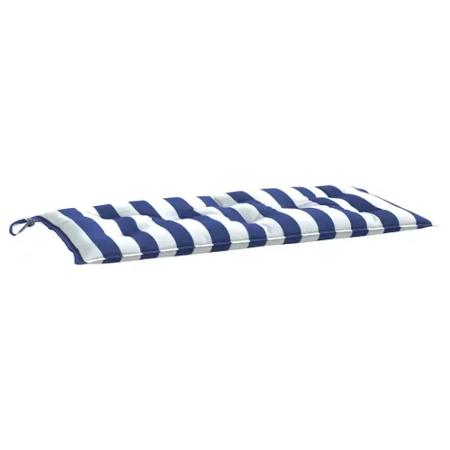 Lot De 2 Coussins De Banc De Jardin - Coussins De Siège Rayures Bleues Et Blanches