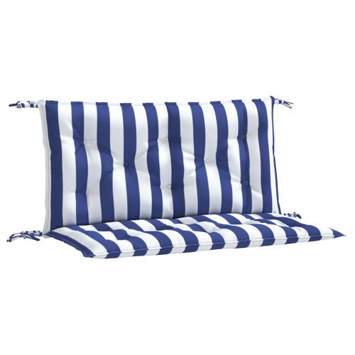 Lot De 2 Coussins De Banc De Jardin - Coussins De Siège Rayures Bleues Et Blanches
