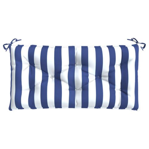 Lot De 2 Coussins De Banc De Jardin - Coussins De Siège Rayures Bleues Et Blanches