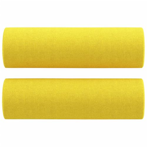 Canapé 2 Places - Canapé Fixe - Canapé Droit Avec Oreillers Jaune Clair 140 Cm Tissu