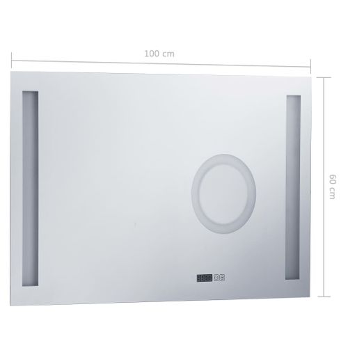 Miroir Mural à LED - Miroir Décoratif De Salle De Bain Et Capteur Tactile 100x60cm
