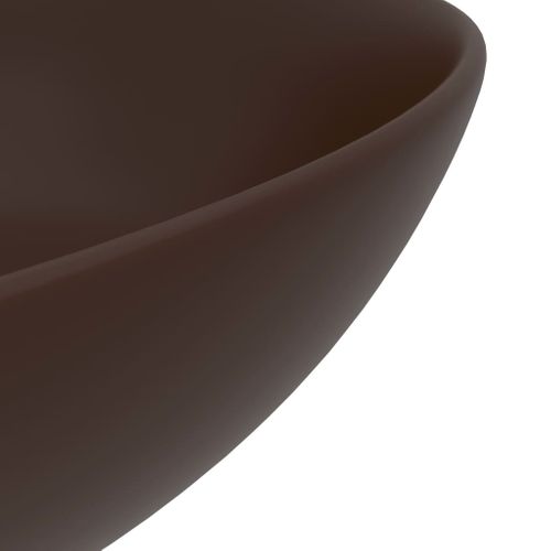Lavabo - Vasque De Salle De Bain Céramique 28 X 10 Cm Marron Rond