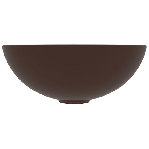 Lavabo - Vasque De Salle De Bain Céramique 28 X 10 Cm Marron Rond