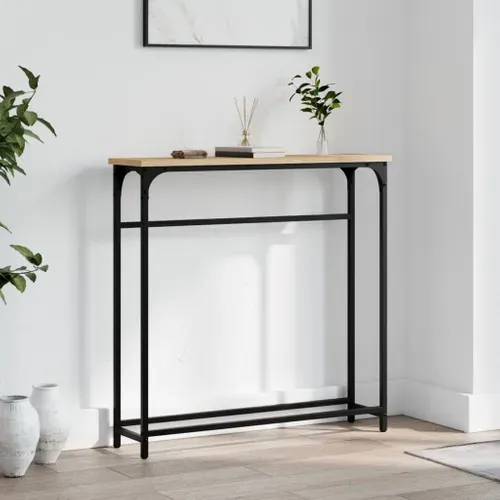 Table Console - Table D'entrée Chêne Sonoma 75x19,5x75 Cm Bois D'ingénierie