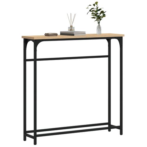 Table Console - Table D'entrée Chêne Sonoma 75x19,5x75 Cm Bois D'ingénierie