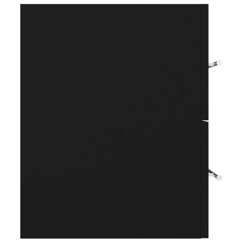 Meuble Sous-vasque, Meuble De Salle De Bain, Meuble Sous-lavabo Noir 100x38,5x48 Cm Aggloméré