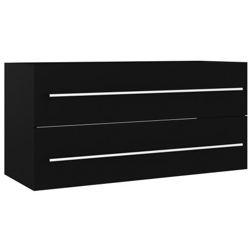 Meuble Sous-vasque, Meuble De Salle De Bain, Meuble Sous-lavabo Noir 100x38,5x48 Cm Aggloméré