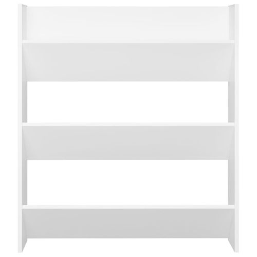 Meuble à Chaussures Murale, Armoire à Chaussures Suspendue Blanc 80x18x90 Cm Bois D'ingénierie