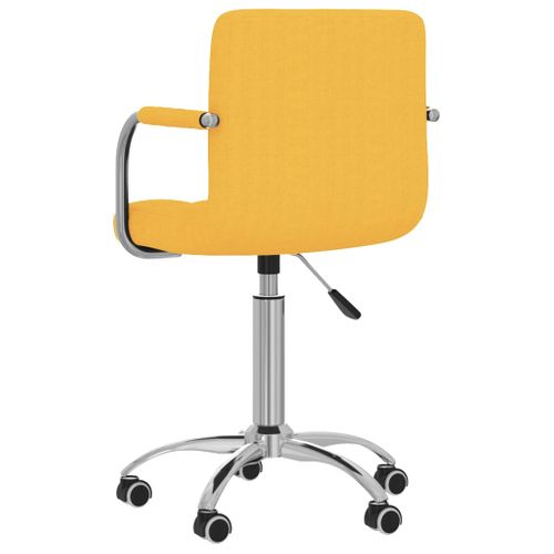 Chaise Pivotante, Chaise De Bureau, Chaise à Roulettes Jaune Moutarde Tissu