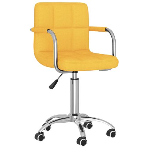 Chaise Pivotante, Chaise De Bureau, Chaise à Roulettes Jaune Moutarde Tissu
