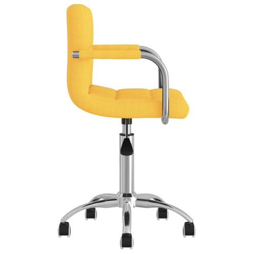 Chaise Pivotante, Chaise De Bureau, Chaise à Roulettes Jaune Moutarde Tissu