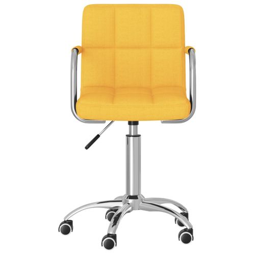 Chaise Pivotante, Chaise De Bureau, Chaise à Roulettes Jaune Moutarde Tissu