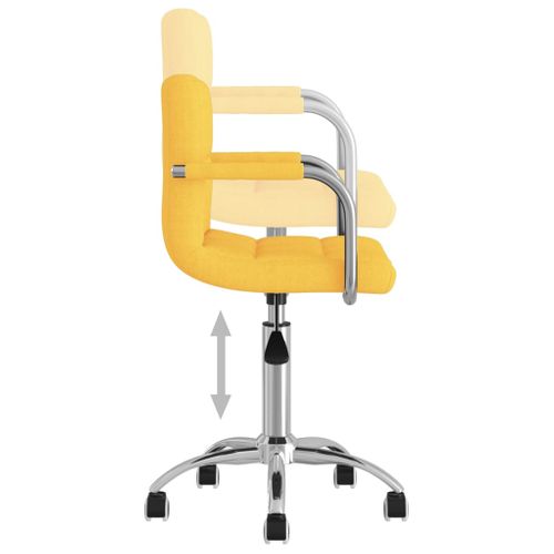 Chaise Pivotante, Chaise De Bureau, Chaise à Roulettes Jaune Moutarde Tissu