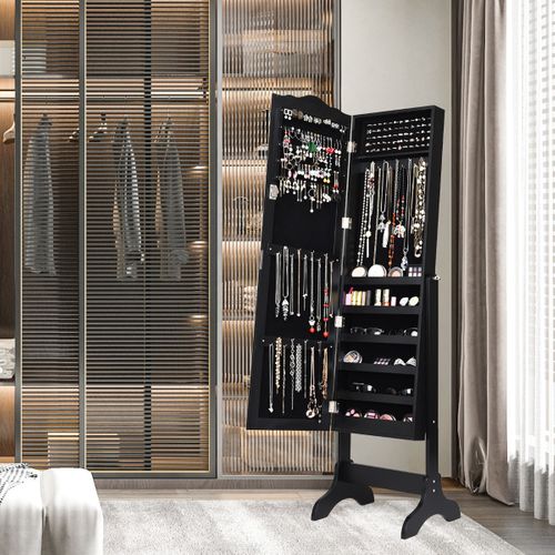 Armoire à Bijoux Sur Pied 2 Organiseurs Cosmétiques Amovibles Pour Toutes Sortes De Bijoux Noir
