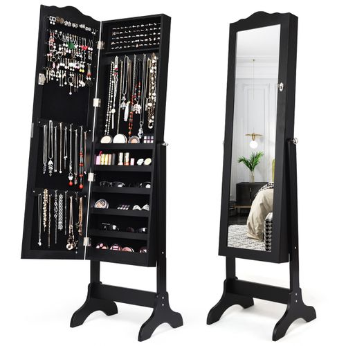 Armoire à Bijoux Sur Pied 2 Organiseurs Cosmétiques Amovibles Pour Toutes Sortes De Bijoux Noir
