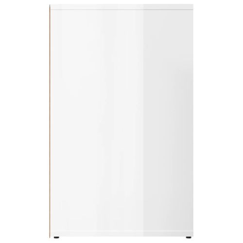 Armoire De Rangement - Armoire De Chambre Blanc Brillant 80x40x65cm Bois D'ingénierie