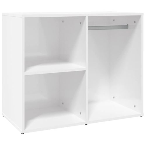 Armoire De Rangement - Armoire De Chambre Blanc Brillant 80x40x65cm Bois D'ingénierie