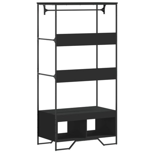 Armoire De Rangement - Armoire De Chambre Noir 90x50x180 Cm Bois D’ingénierie