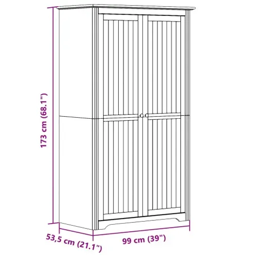 Armoire De Rangement - Armoire De Chambre Blanc 99x53,5x173 Cm Bois Massif De Pin
