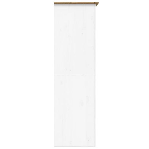 Armoire De Rangement - Armoire De Chambre Blanc Marron 99x53,5x173 Cm Bois Massif De Pin
