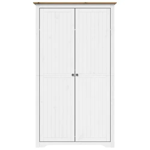 Armoire De Rangement - Armoire De Chambre Blanc Marron 99x53,5x173 Cm Bois Massif De Pin