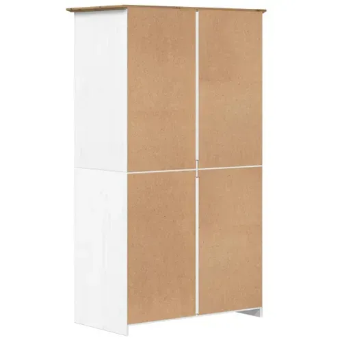Armoire De Rangement - Armoire De Chambre Blanc Marron 99x53,5x173 Cm Bois Massif De Pin