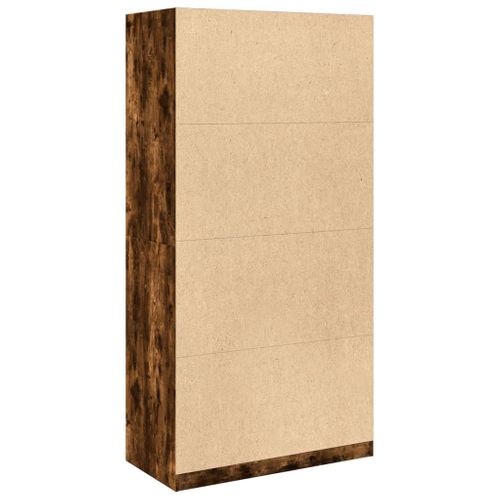 Armoire De Rangement - Armoire De Chambre Chêne Fumé 100x50x200 Cm Bois D'ingénierie