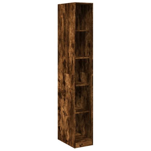 Armoire De Rangement - Armoire De Chambre Chêne Fumé 30x50x200 Cm Bois D'ingénierie