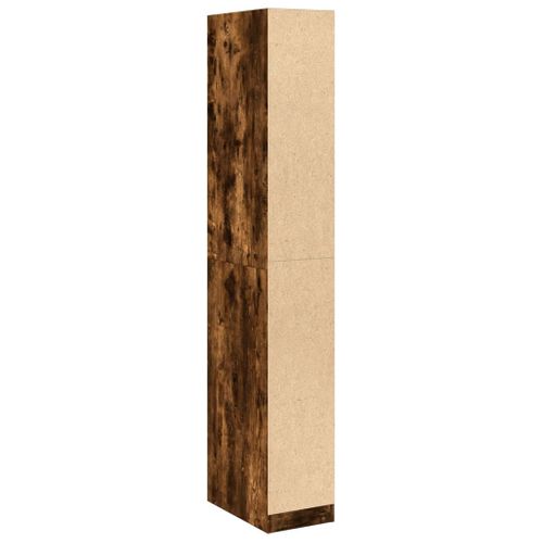 Armoire De Rangement - Armoire De Chambre Chêne Fumé 30x50x200 Cm Bois D'ingénierie
