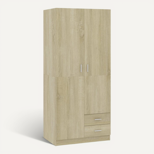 Armoire De Rangement - Armoire De Chambre Chêne Sonoma 80x52x180 Cm Aggloméré
