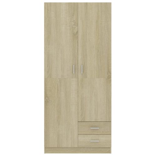 Armoire De Rangement - Armoire De Chambre Chêne Sonoma 80x52x180 Cm Aggloméré