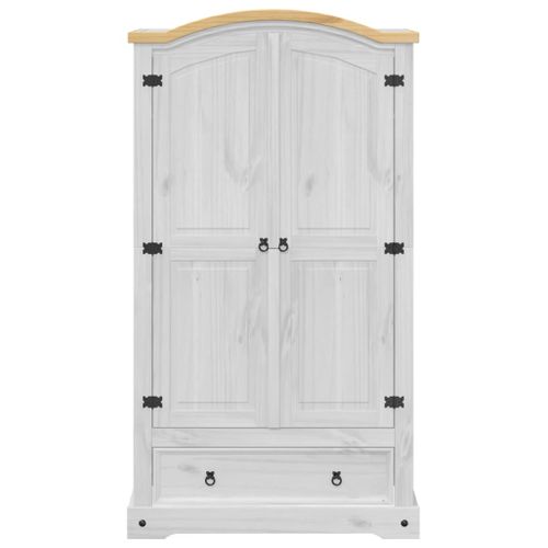 Armoire De Rangement - Armoire De Chambre Blanc 102x52x186 Cm Bois De Pin Massif
